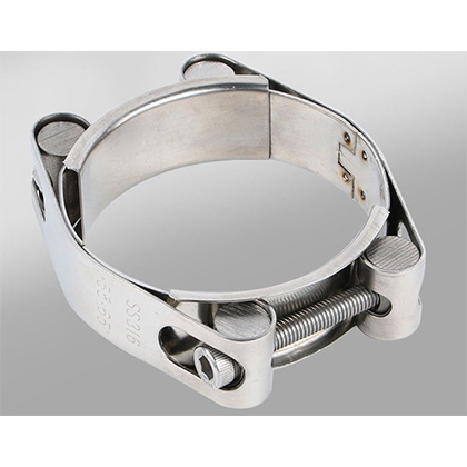 Color-coated zinc two-head solid power hose clamp