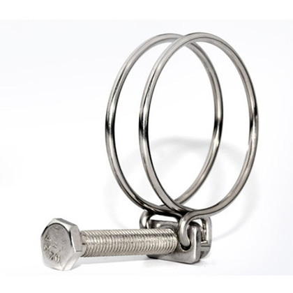 Double Wire Hose Clamp 304 Stainless Steel Pipe Clamps Adjustable 10-45mm